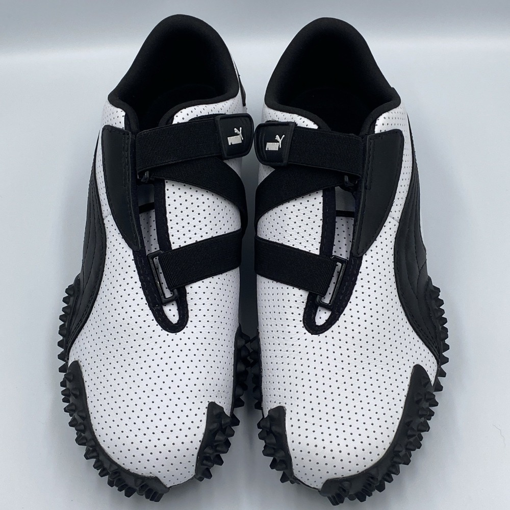 PUMA Mostro Perf White Black Perforated Leather Strap Sneakers Mens 11 397331-01 - Picture 4 of 7